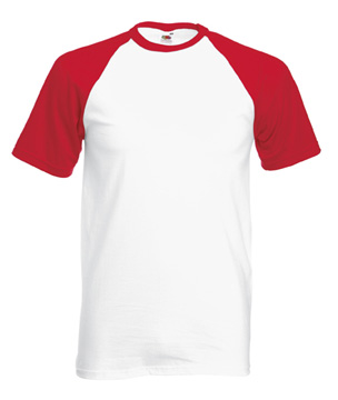 T-SHIRT BASEBALL MANICA CORTA  bianco - rosso